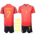 Billige Spania Alvaro Morata #7 Hjemmetrøye Barn VM 2022 Kortermet (+ korte bukser)